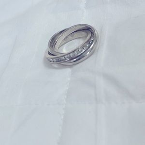 Silver colored ring 3 piece set